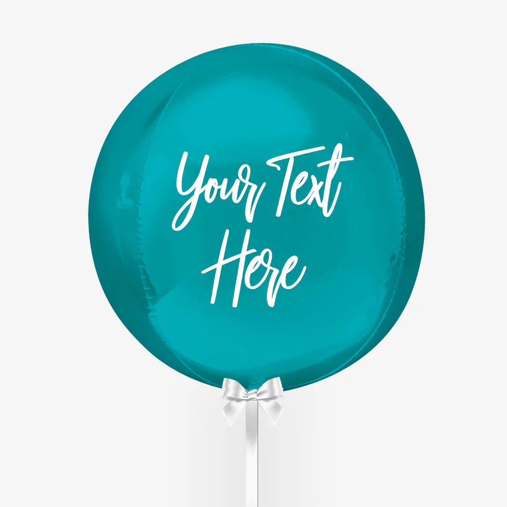 Personalised Aqua Blue Orb Balloon - Image 4